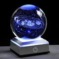 ASTROUS Solar System Crystal Globe – 3D Engraved Planet Desk Decor Educational Gift