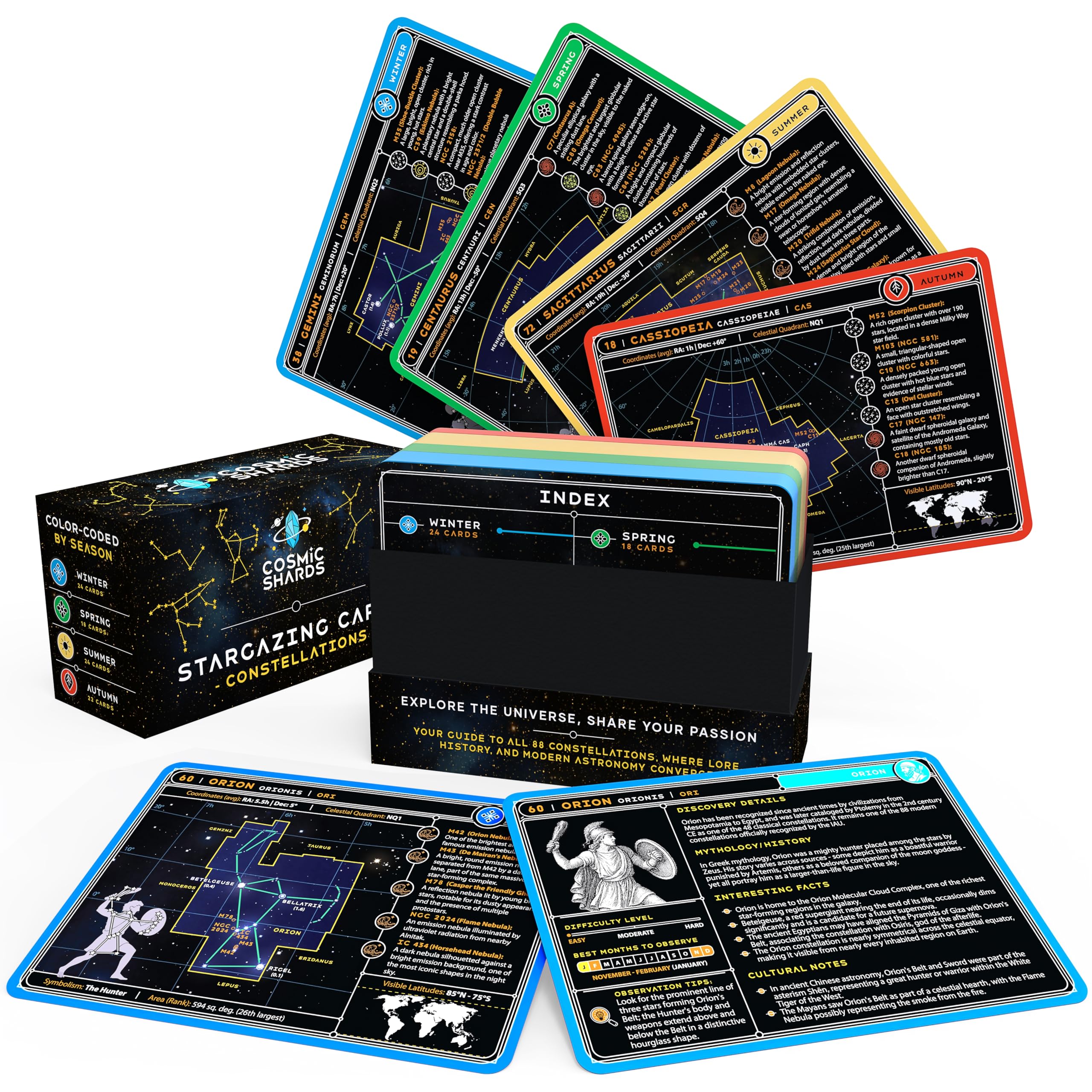 ASTROUS Astronomy Flash Cards – Learn Planets, Stars & Space Facts, Educational Gift for Kids & Adults