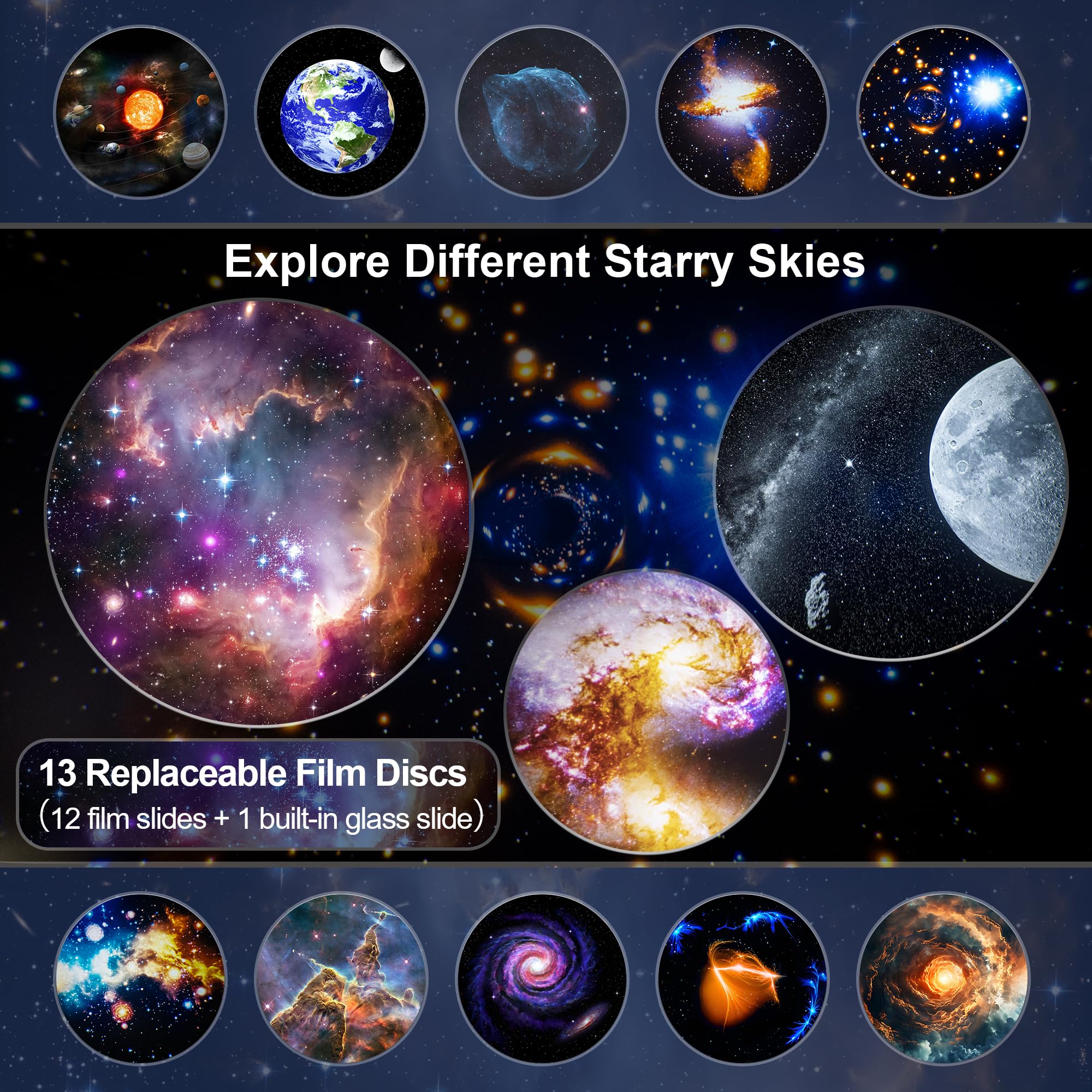ASTROUS Galaxy Projector for Bedroom – Star Nebula Night Light with Remote, Timer & Relaxing Space Ambience Gift