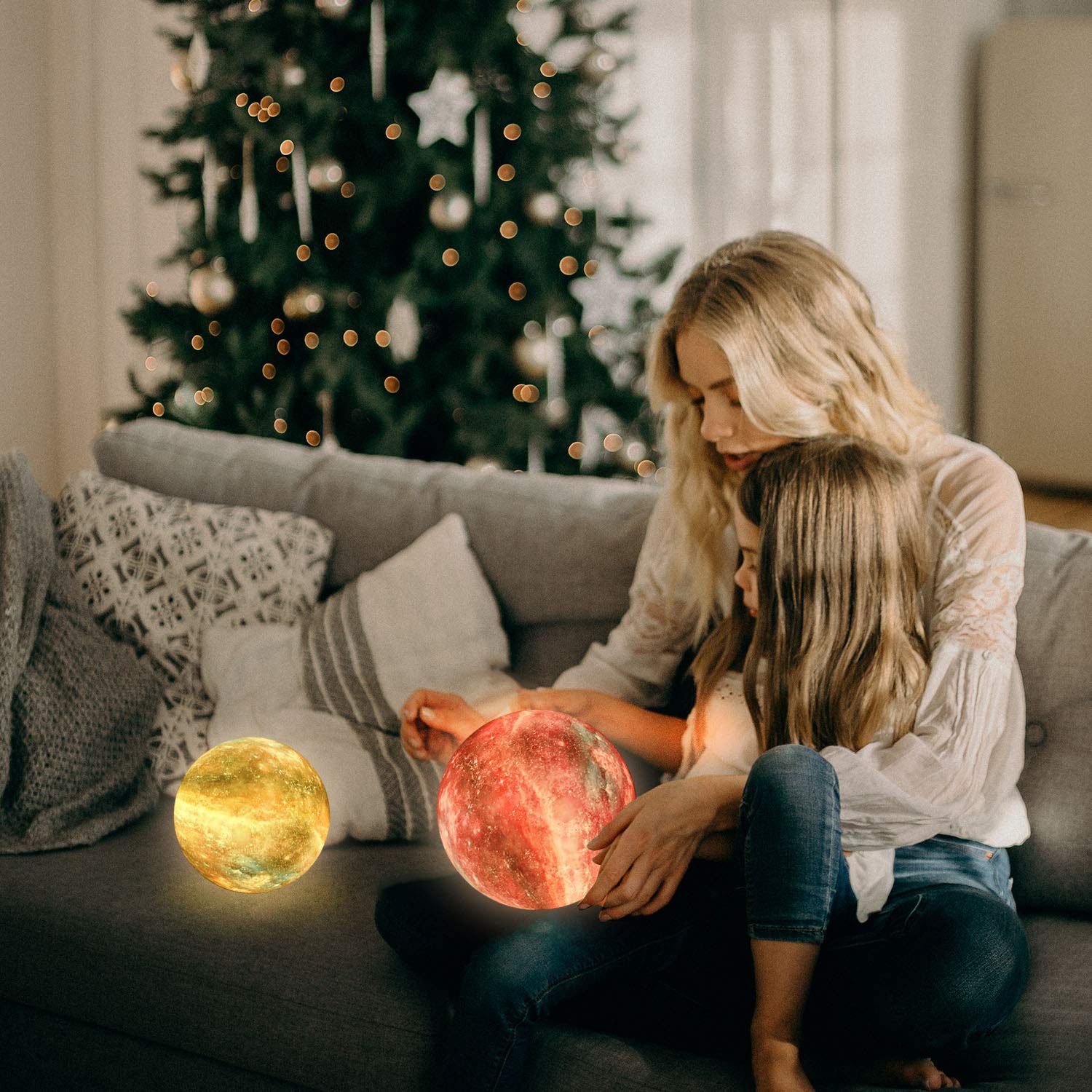 ASTROUS Moon Lamp – 3D Printed Lunar Night Light, Romantic Space Gift for Women, Kids & Home Decor