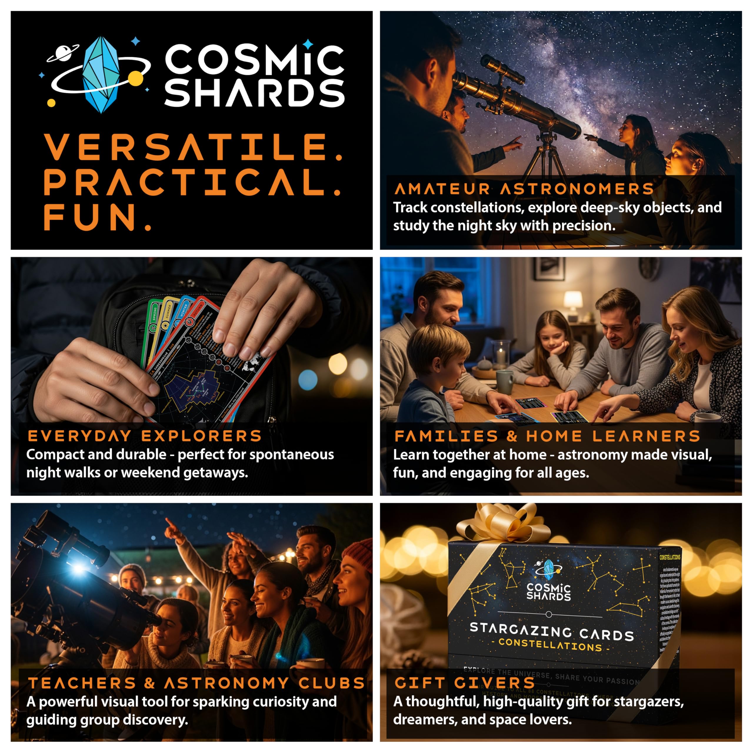 ASTROUS Astronomy Flash Cards – Learn Planets, Stars & Space Facts, Educational Gift for Kids & Adults